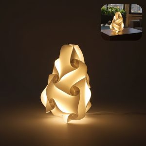 Lampe à poser PB15 design pyramide organique blanche Habilis Deco