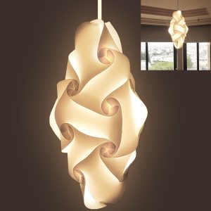 Lampe Suspension S018 grand prisme vertical design blanc Habilis Deco