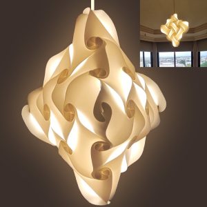 Lampe Suspension S027 grand diamant sculptural blanc Habilis Deco